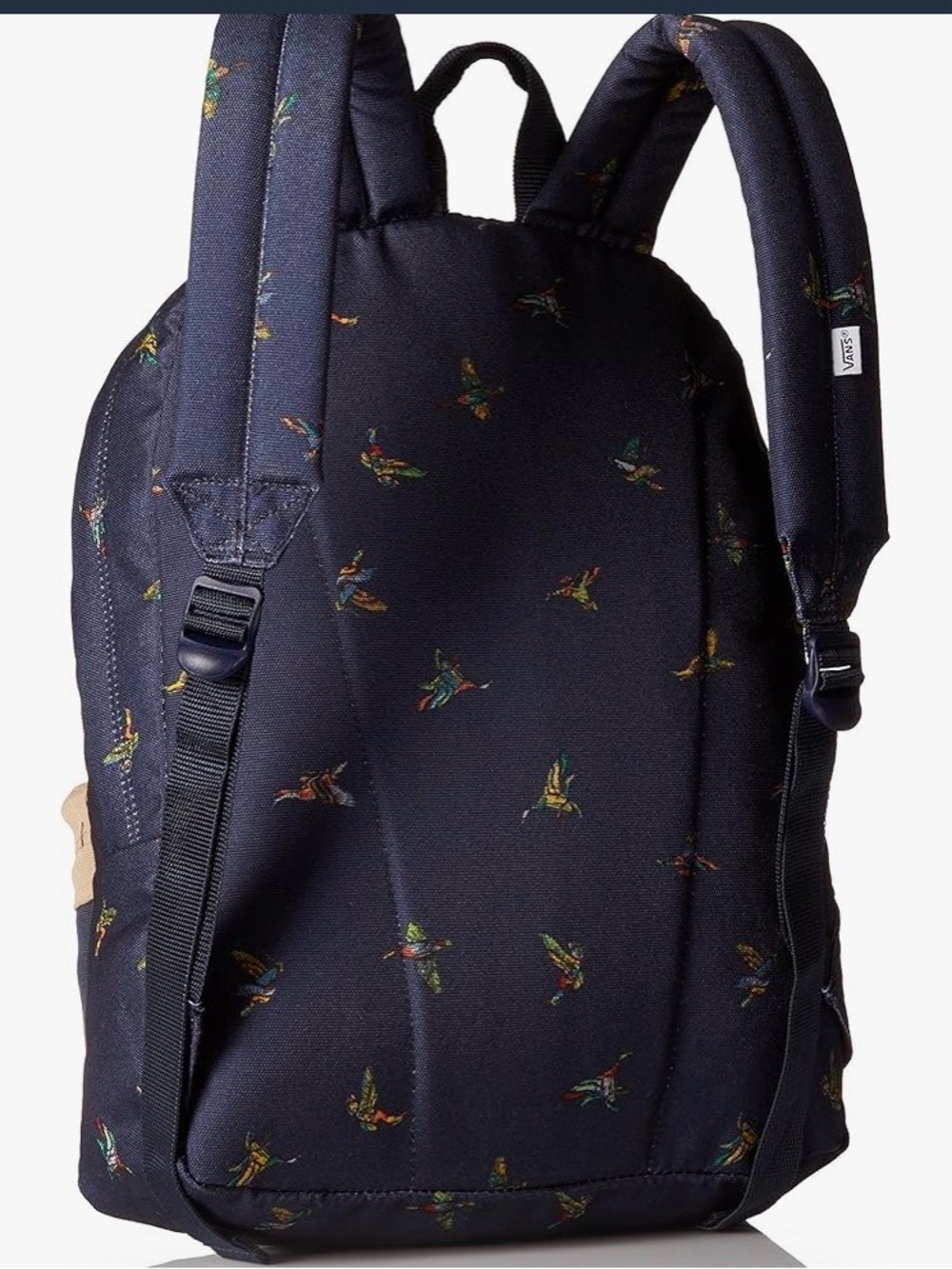 Vans Unisex Old Skool II Backpack Navy Blue Khaki Duck Print Backpack Book Bag - Picture 2 of 10